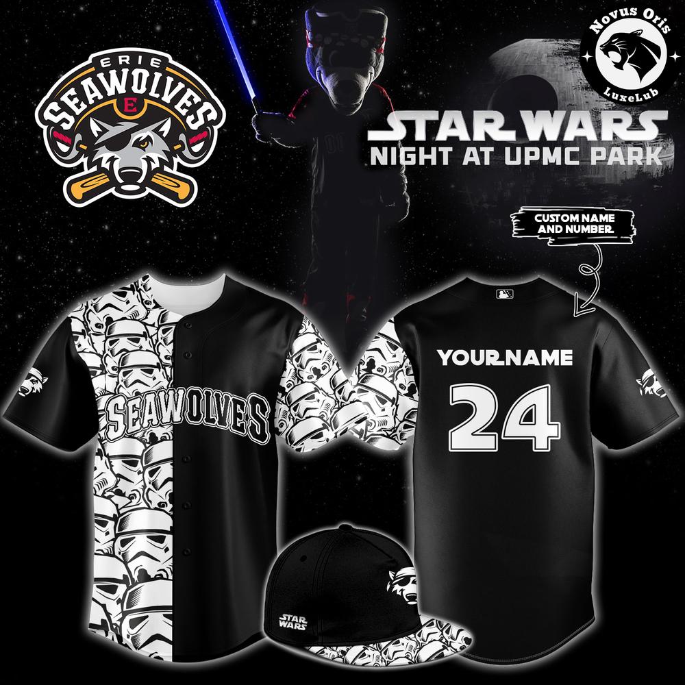 Erie SeaWolves x Star Wars Night Custom Name Baseball Jersey