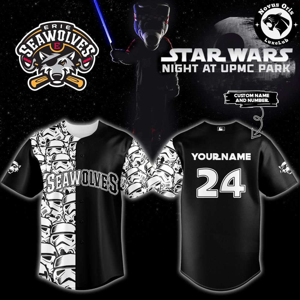 Erie SeaWolves x Star Wars Night Custom Name Baseball Jersey