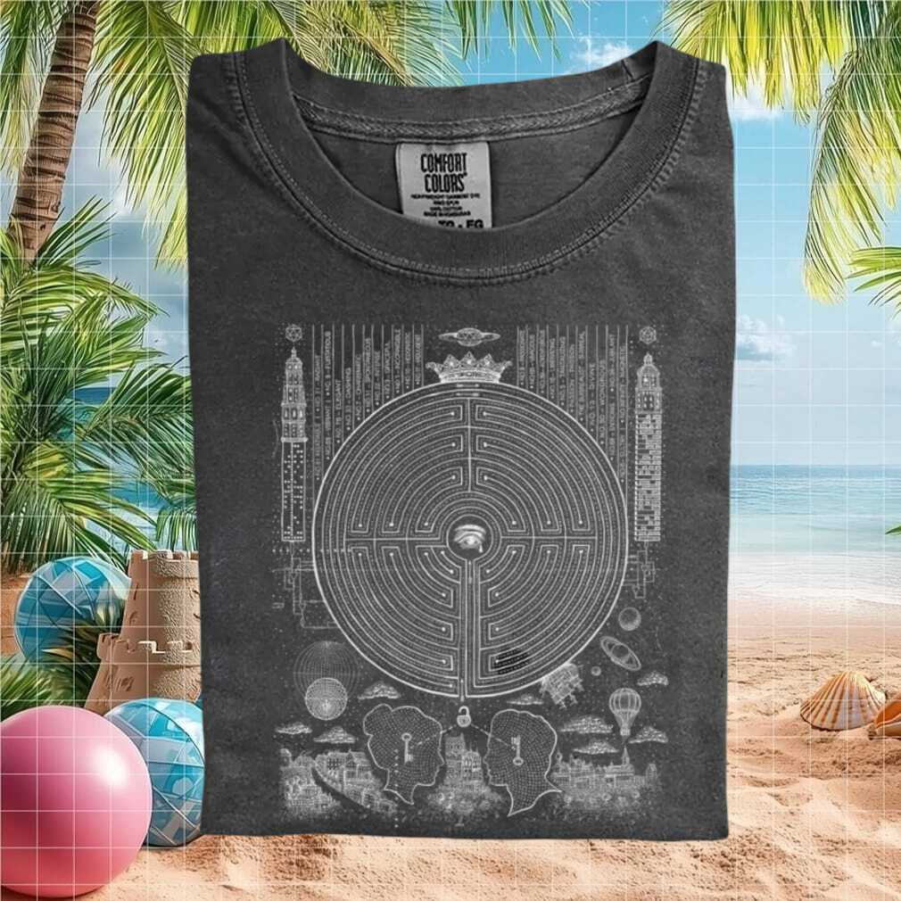 Esoteric Labyrinth Maze Occult Geometric Sacred Symbol Graphic T Shirt - Limotees LLC