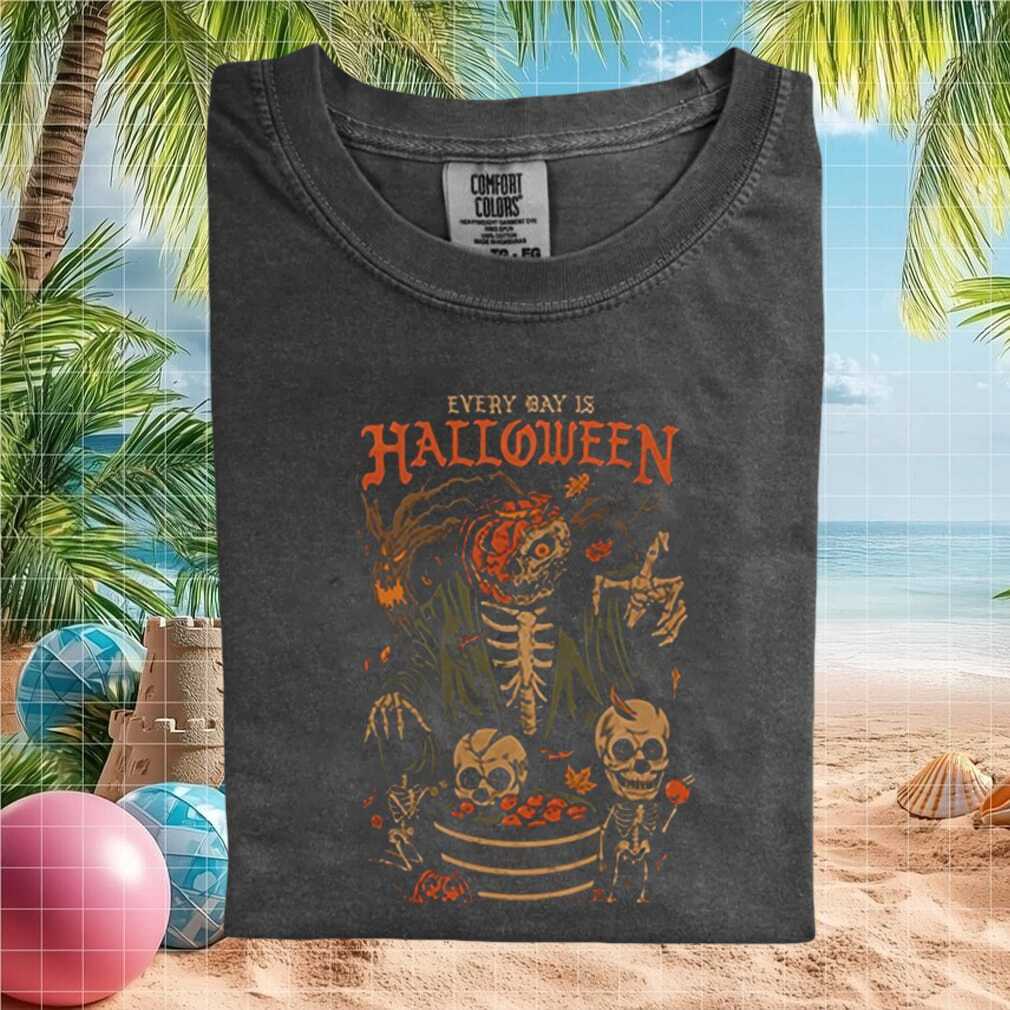 Every Day Is Halloween Spooky Skeleton Pumpkin Comfort Colors T Shirt - Limotees LLC