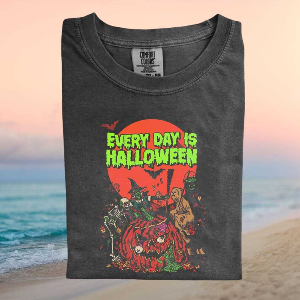 Every Day Is Halloween Witch Pumpkin Skeleton Spooky Aesthetic T Shirt - Limotees LLC