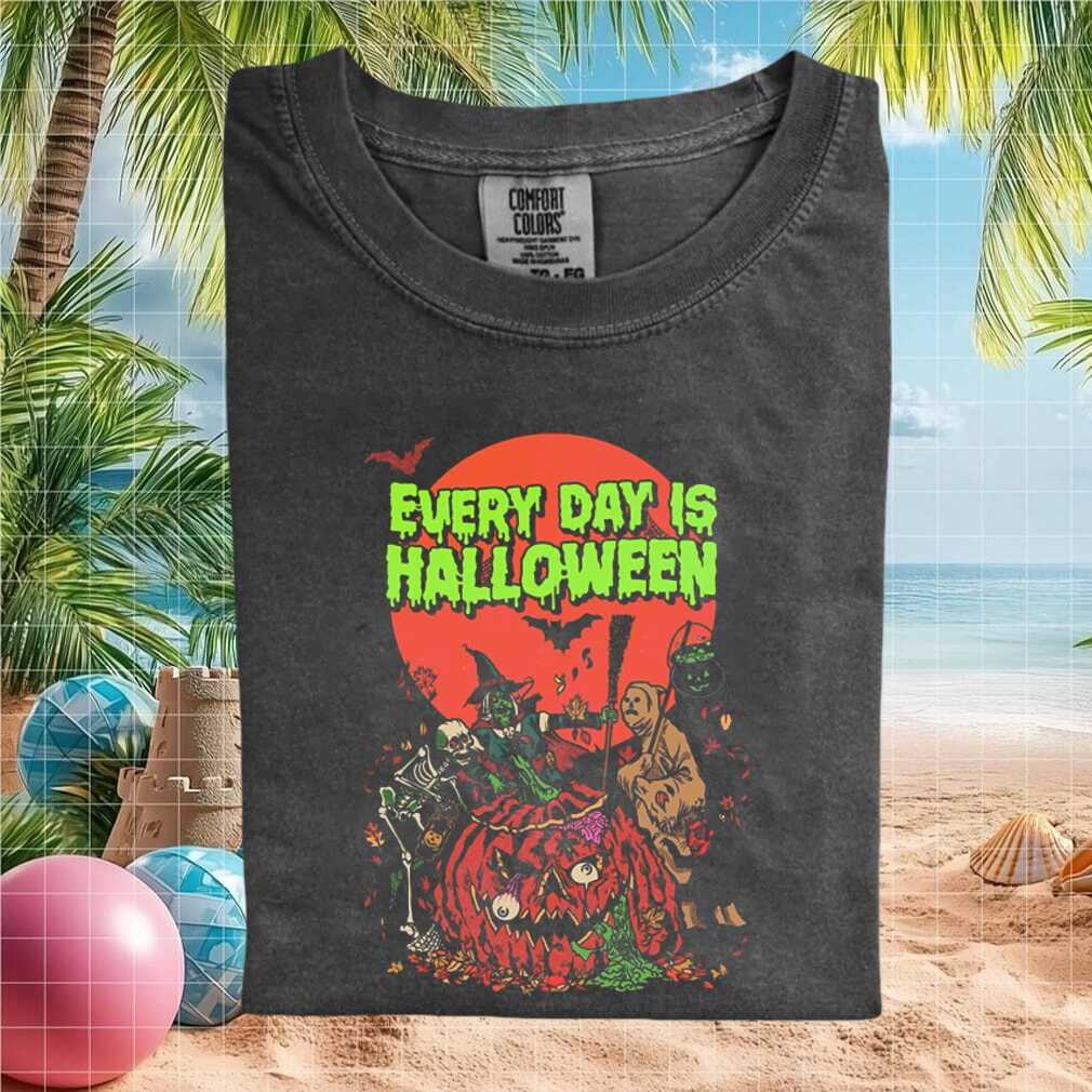 Every Day Is Halloween Witch Pumpkin Skeleton Spooky Aesthetic T Shirt - Limotees LLC