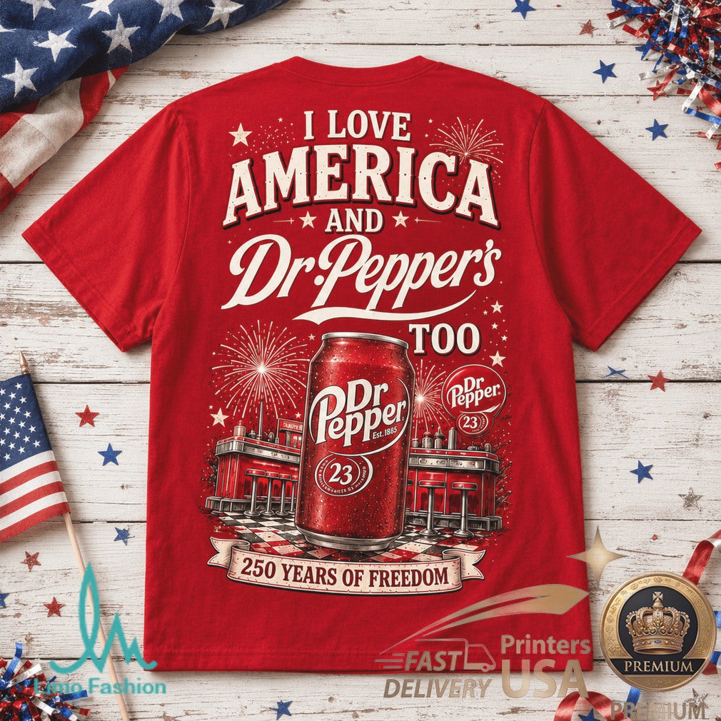 Dr Pepper America 250 Years Of Freedom Vintage Soda Graphic Shirt
