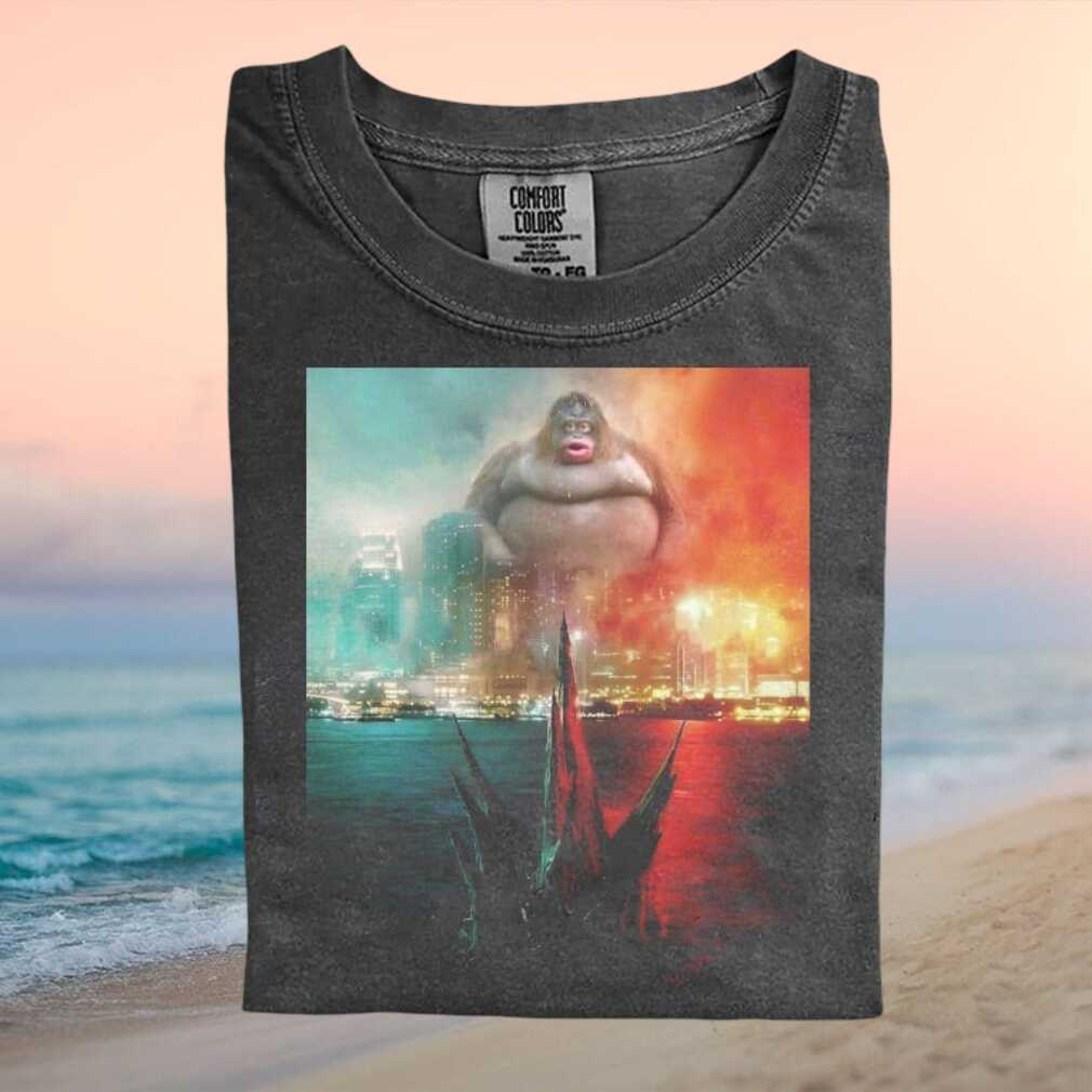 Fat Orangutan Ape City Skyline Climate Change Artistic T Shirt - Limotees LLC