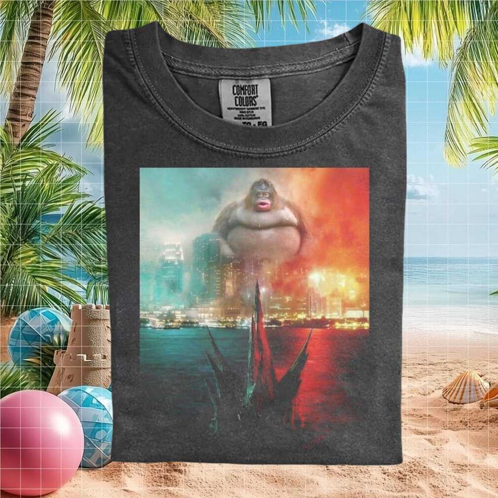 Fat Orangutan Ape City Skyline Climate Change Artistic T Shirt - Limotees LLC
