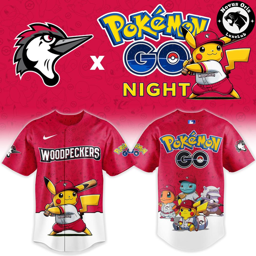 Fayetteville Woodpeckers x Pokemon GO Night Mashup Limited Baseball Jersey