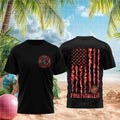 Firefighter American Flag Smoke Design Honor Duty Shirt - Limotees LLC