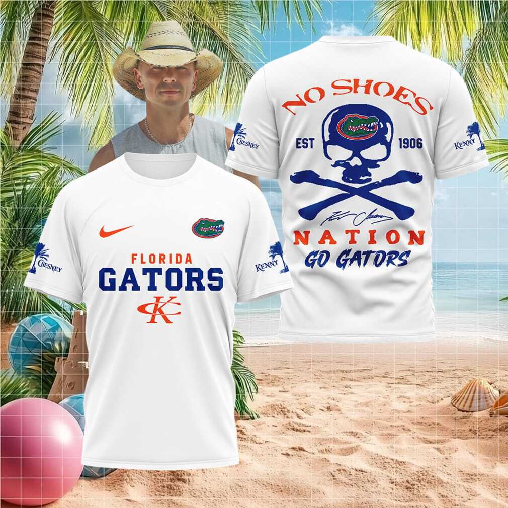 Florida Gators No Shoes Nation Skull Shirt Kenny Chesney College Shirt - Limotees LLC