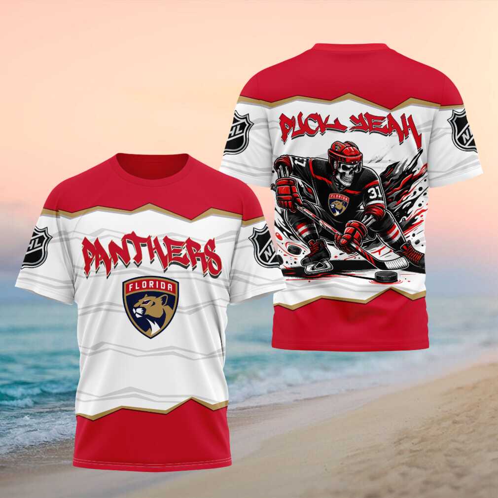 Florida Panthers Hockey Skeleton Skull Graffiti Shirt