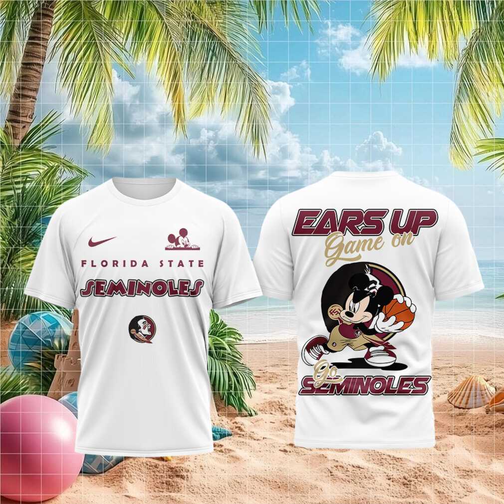 Florida State Seminoles Mouse Basketball Ears Up Game On Shirt