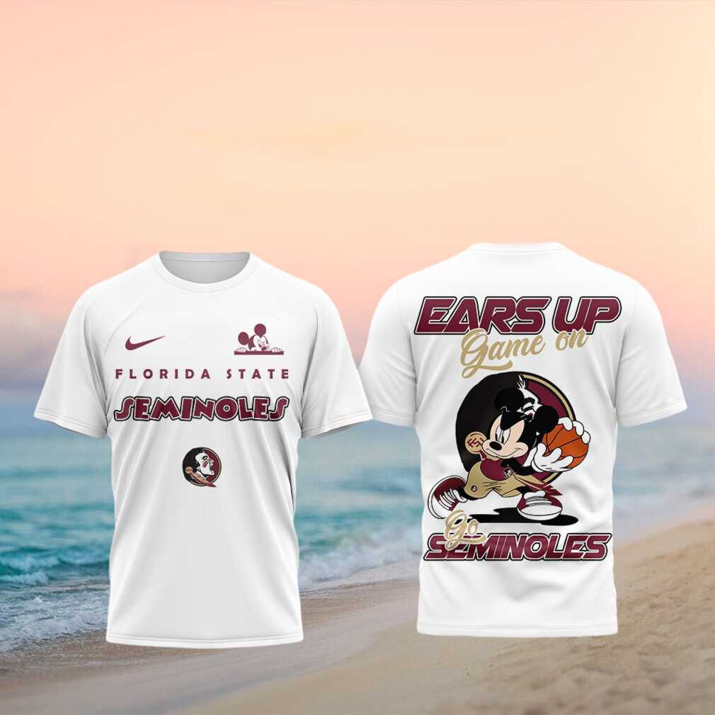 Florida State Seminoles Mouse Basketball Ears Up Game On Shirt