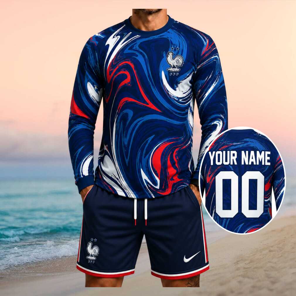 France National Football Team Euro 2026 Swirl Pattern Fan Kit Men Shirt - Limotees LLC