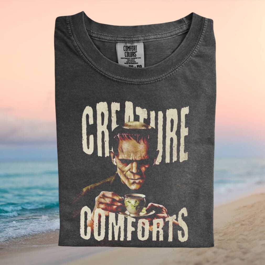 Frankenstein Monster Creature Comforts Coffee Morning Graphic T Shirt - Limotees LLC