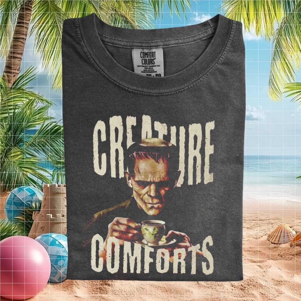 Frankenstein Monster Creature Comforts Coffee Morning Graphic T Shirt - Limotees LLC