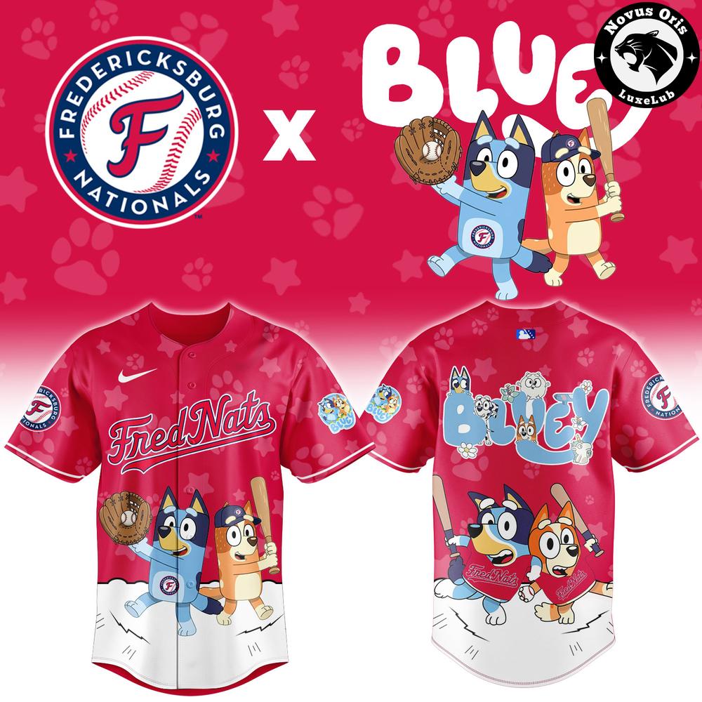 Fredericksburg Nationals x Bluey Night Limited Edition Baseball Jersey