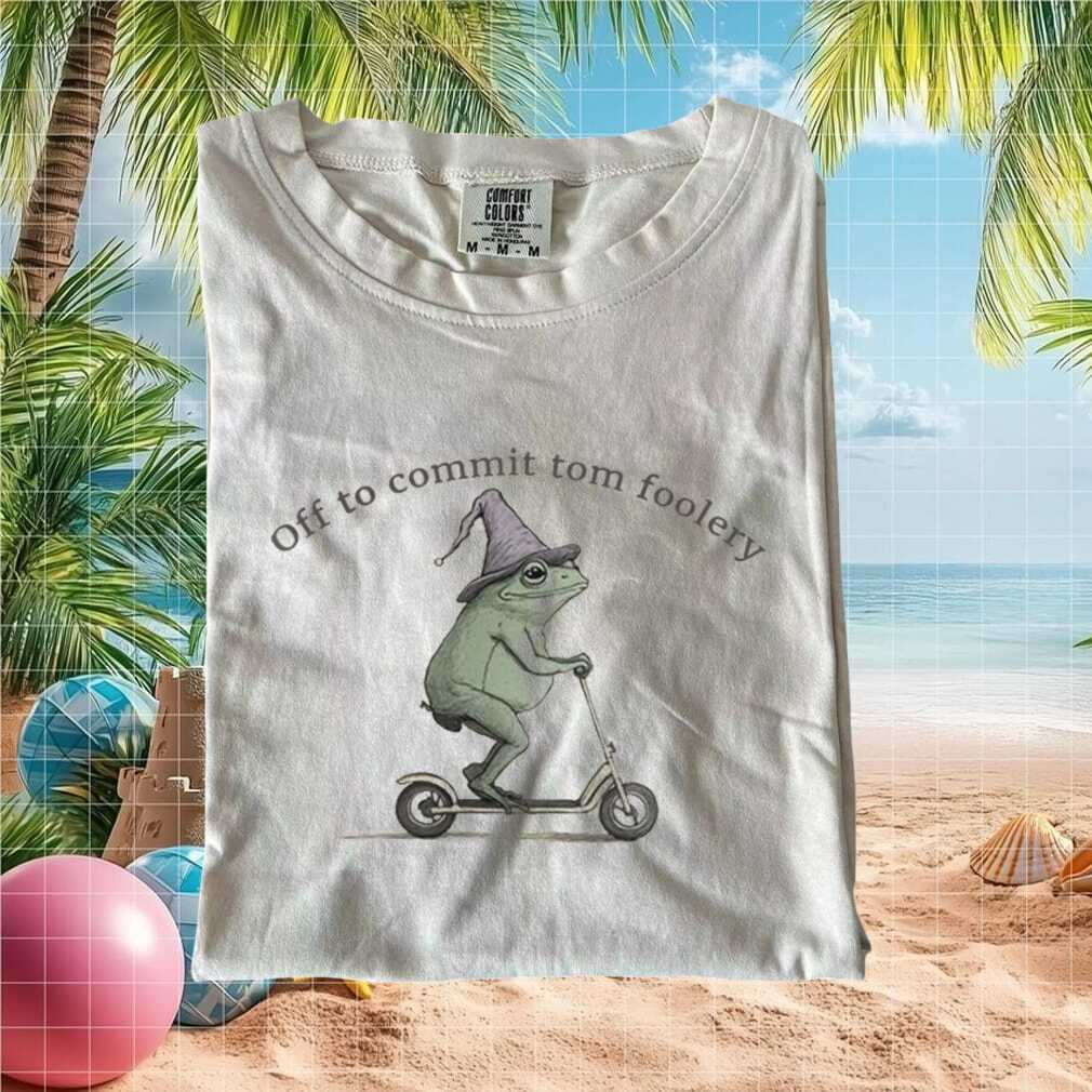 Frog Wizard On Scooter Off To Commit Tomfoolery Funny T Shirt - Limotees LLC