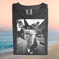 Funny Black And White Cat Fisheye Lens Graphic Unisex T Shirt - Limotees LLC