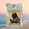 Funny Black Cat Drinking Coffee Espresso Quote Graphic T Shirt - Limotees LLC