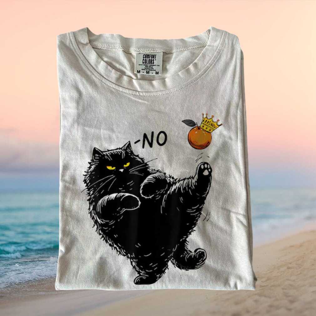Funny Black Cat No Crown Orange Graphic Comfort Colors T Shirt