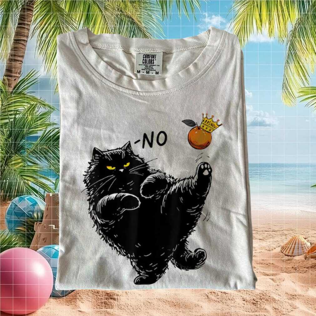 Funny Black Cat No Crown Orange Graphic Comfort Colors T Shirt