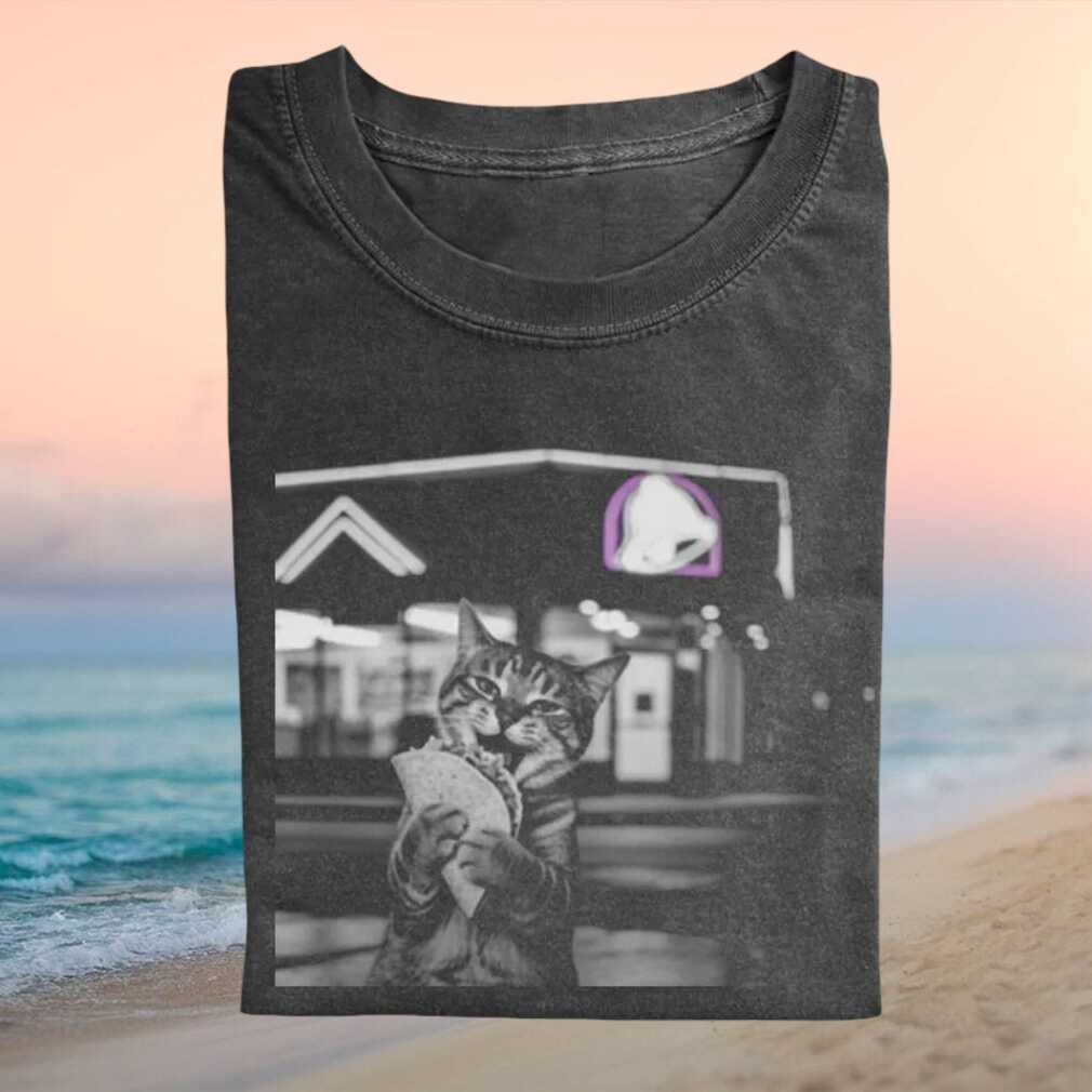 Funny Cat Eating Taco Fast Food Lover Graphic T Shirt - Limotees LLC