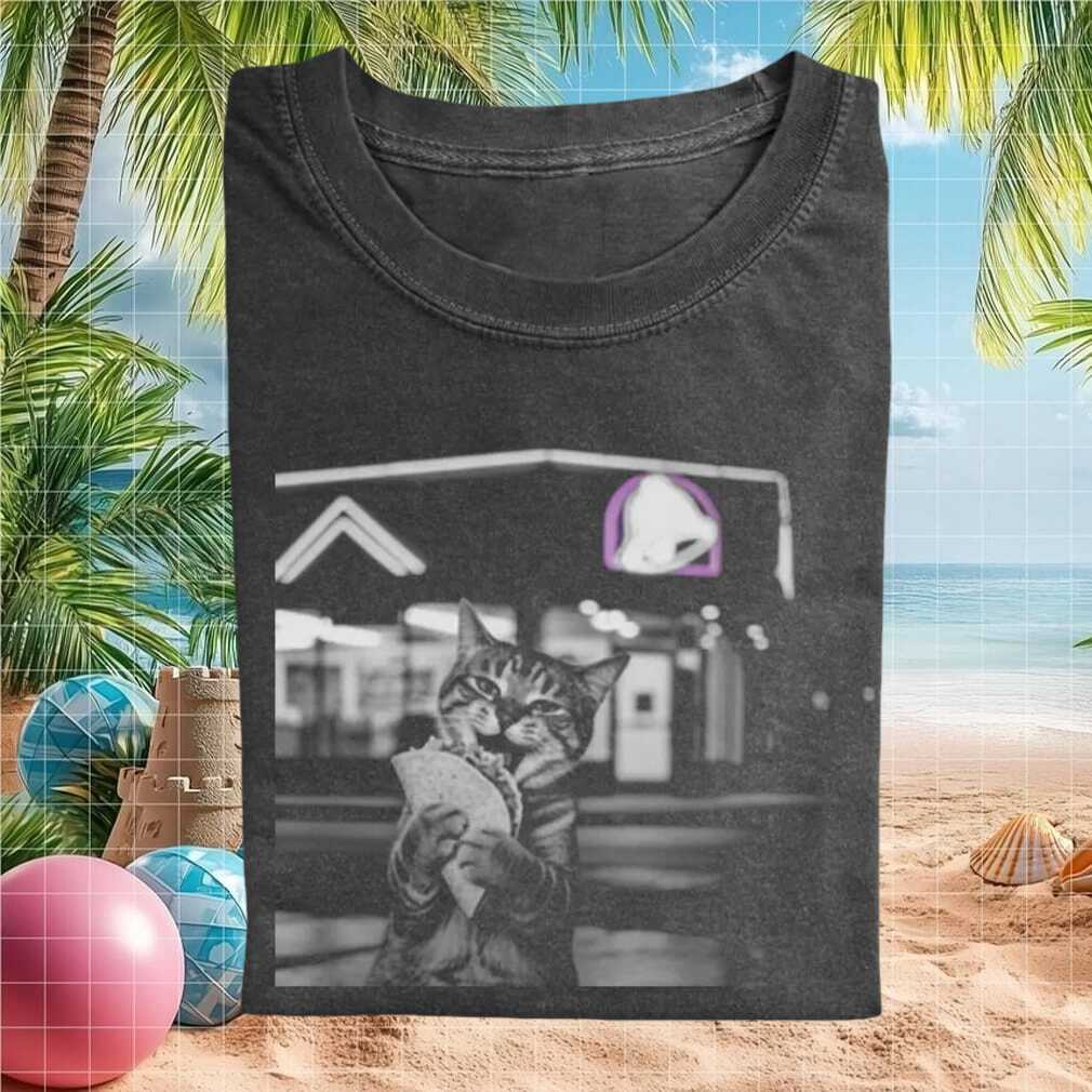 Funny Cat Eating Taco Fast Food Lover Graphic T Shirt - Limotees LLC