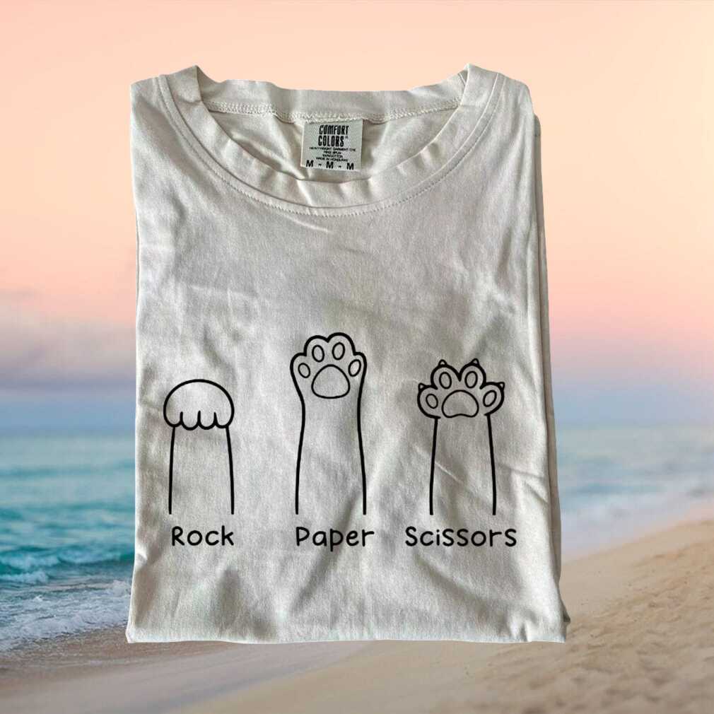 Funny Cat Paw Rock Paper Scissors Game T Shirt - Limotees LLC