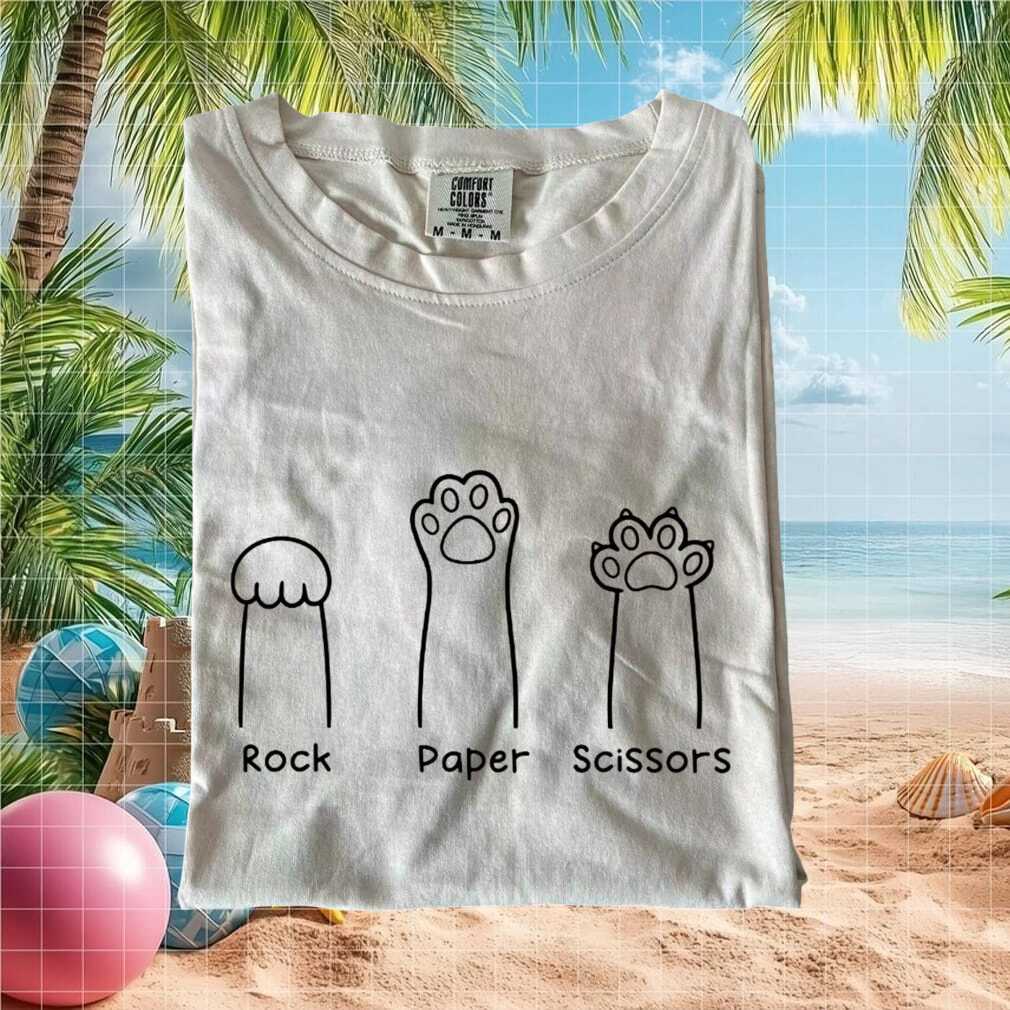 Funny Cat Paw Rock Paper Scissors Game T Shirt - Limotees LLC