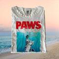Funny Cat Paws Shark Movie Parody Horror Film Graphic T Shirt - Limotees LLC