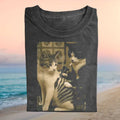 Funny Cat Tattoo Artist Smoking Cigarette Vintage Graphic T Shirt - Limotees LLC