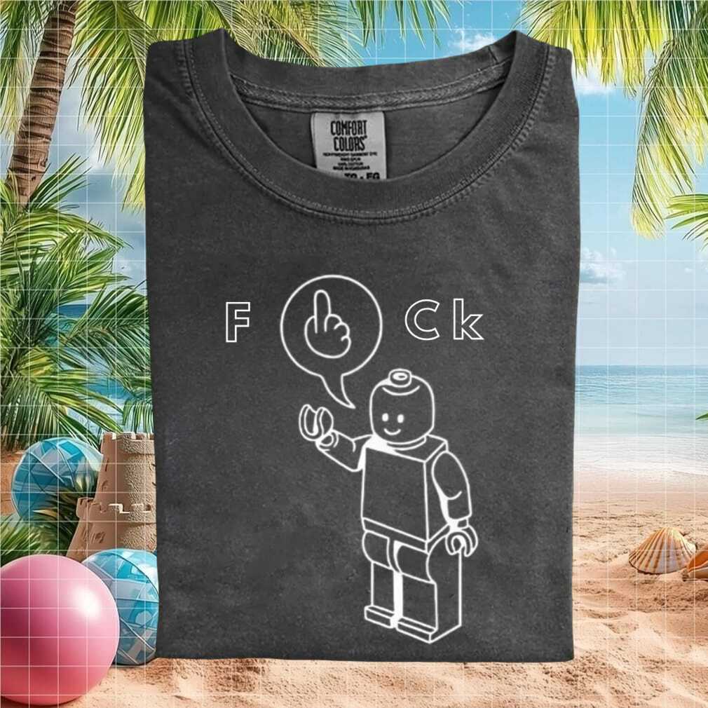 Funny Lego Man Graphic Rude Middle Finger Comfort Colors T Shirt - Limotees LLC