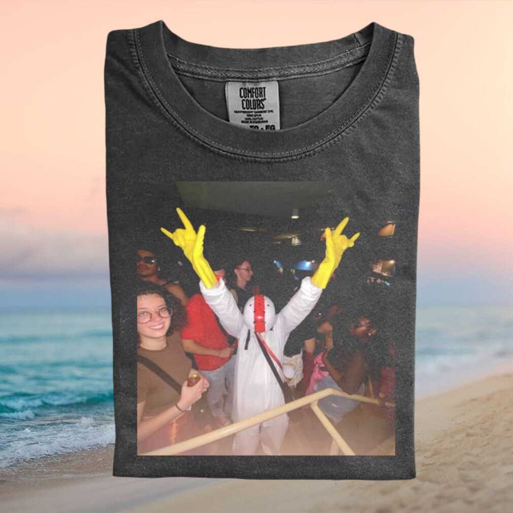 Funny Meme Character Holding Up Yellow Gloves Party Comfort Colors T Shirt