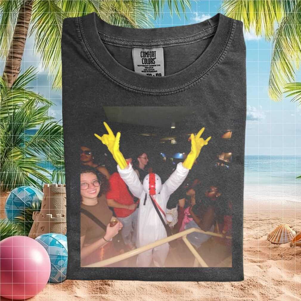 Funny Meme Character Holding Up Yellow Gloves Party Comfort Colors T Shirt