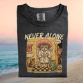 Funny Never Alone Cat Mom Bathroom Toilet Scene T Shirt - Limotees LLC