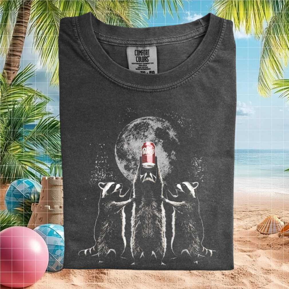 Funny Raccoon Dr Pepper Moon Cult Aesthetic Graphic T Shirt - Limotees LLC