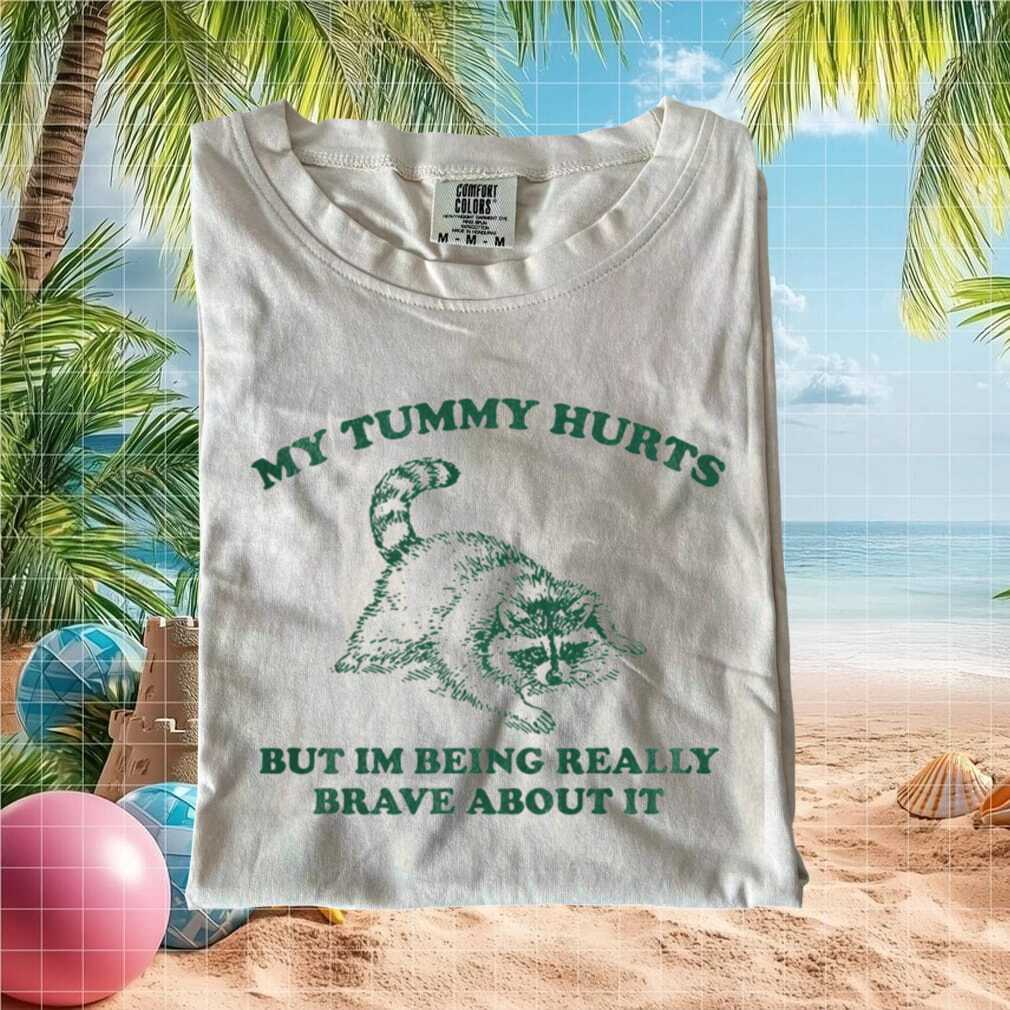 Funny Raccoon Tummy Hurts Cute Animal Comfort Colors Graphic T Shirt - Limotees LLC