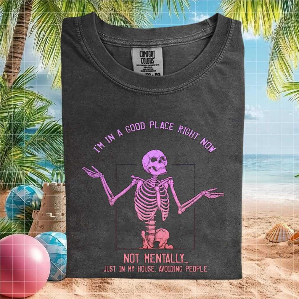 Funny Skeleton Avoiding People Introvert Humor Graphic T Shirt - Limotees LLC