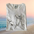 Funny Skeleton Playing Fetch With Dog Bone Graphic T Shirt - Limotees LLC