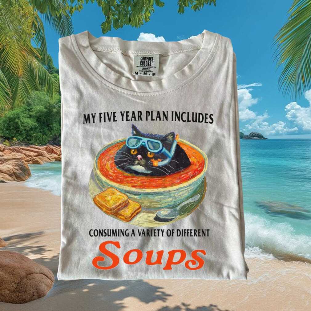 Funny Soup Loving Cat Snorkeling Five Year Plan T Shirt - Limotees LLC