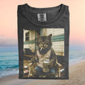 Funny Trailer Park Cat Drinking Beer and Smoking Graphic T Shirt - Limotees LLC