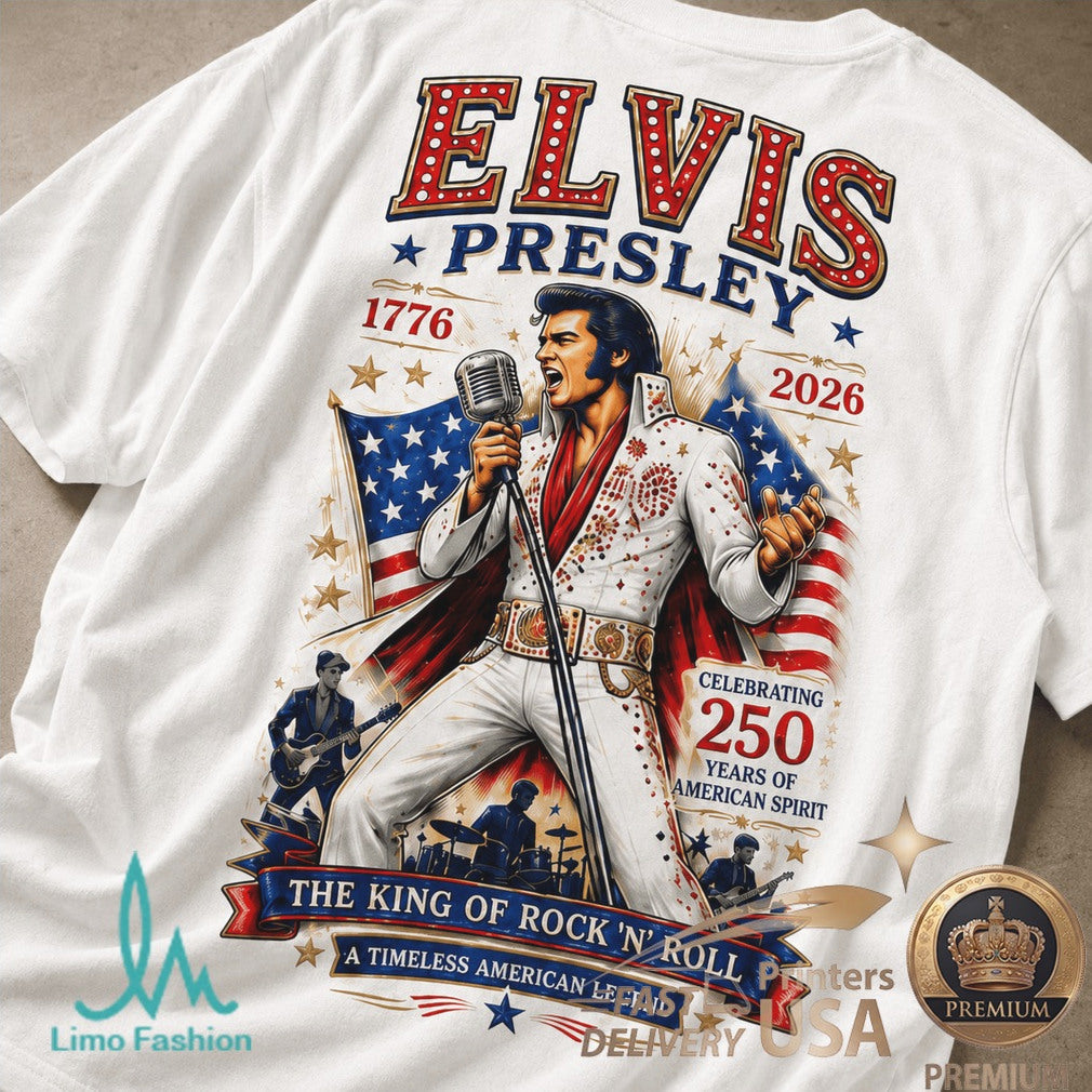 Elvis Presley 1776 2026 America 250 Years of Rock and Roll Shirt - Limotees LLC