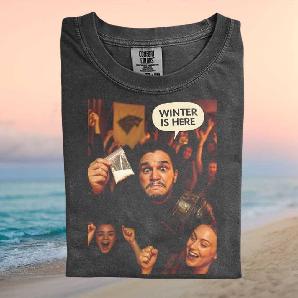 Game Of Thrones Jon Snow Winter Is Here Meme Graphic T Shirt - Limotees LLC