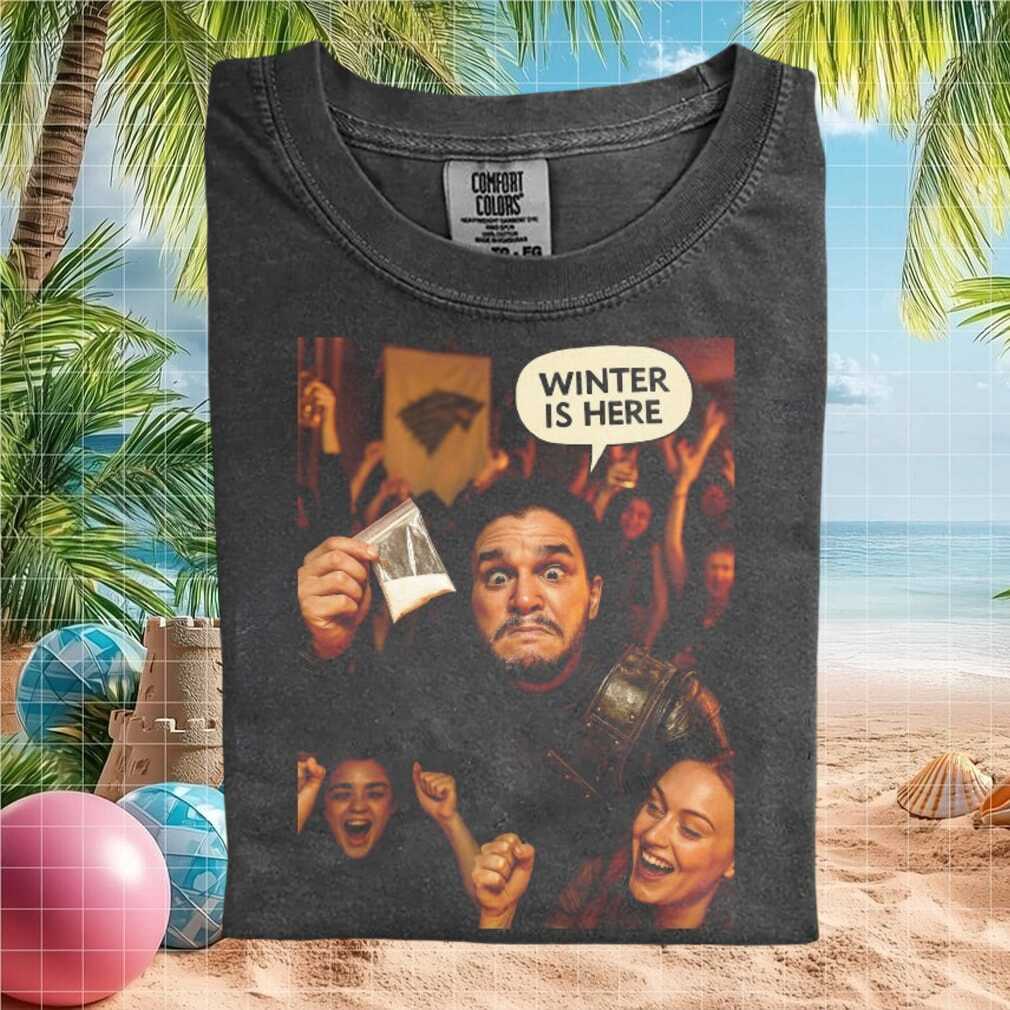 Game Of Thrones Jon Snow Winter Is Here Meme Graphic T Shirt - Limotees LLC