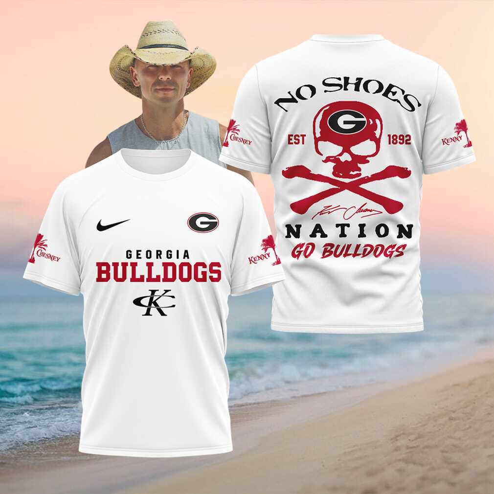 Georgia Bulldogs Skull No Shoes Nation Kenny Chesney Shirt
