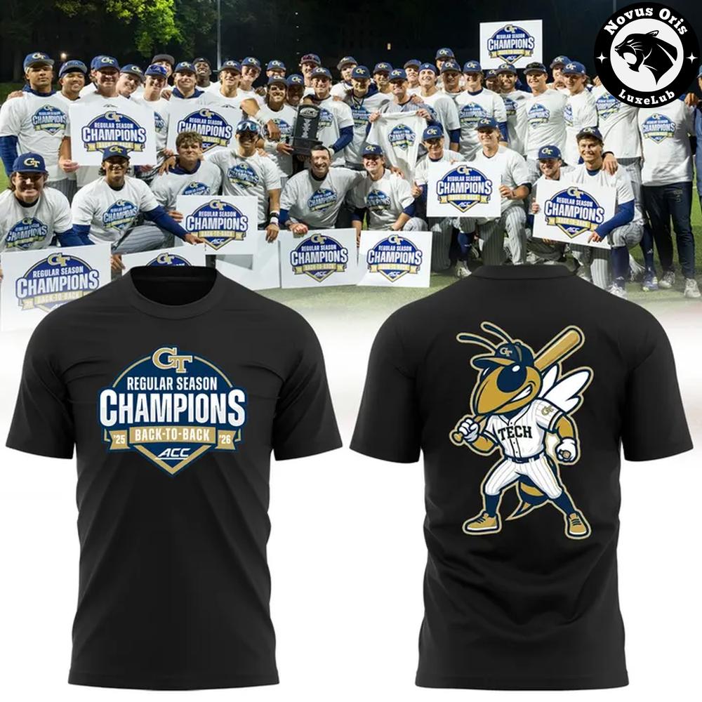 Georgia Tech Baseball Back-to-Back ACC Champions T-Shirt