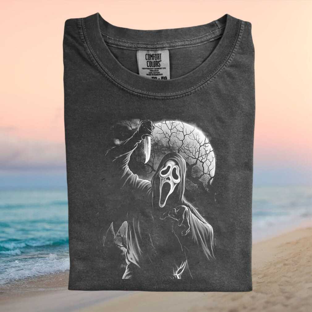 Ghost Face Horror Movie Moonlight Knife Killer T Shirt - Limotees LLC