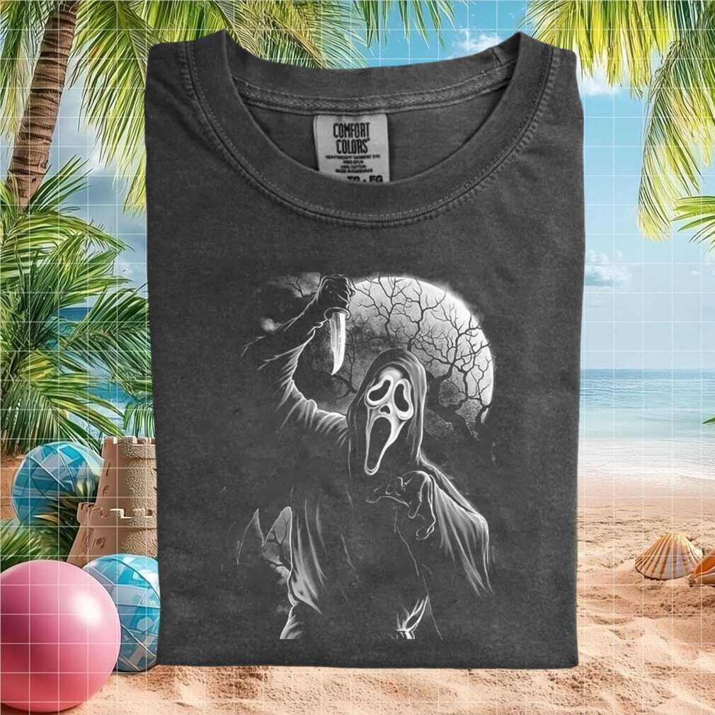 Ghost Face Horror Movie Moonlight Knife Killer T Shirt - Limotees LLC