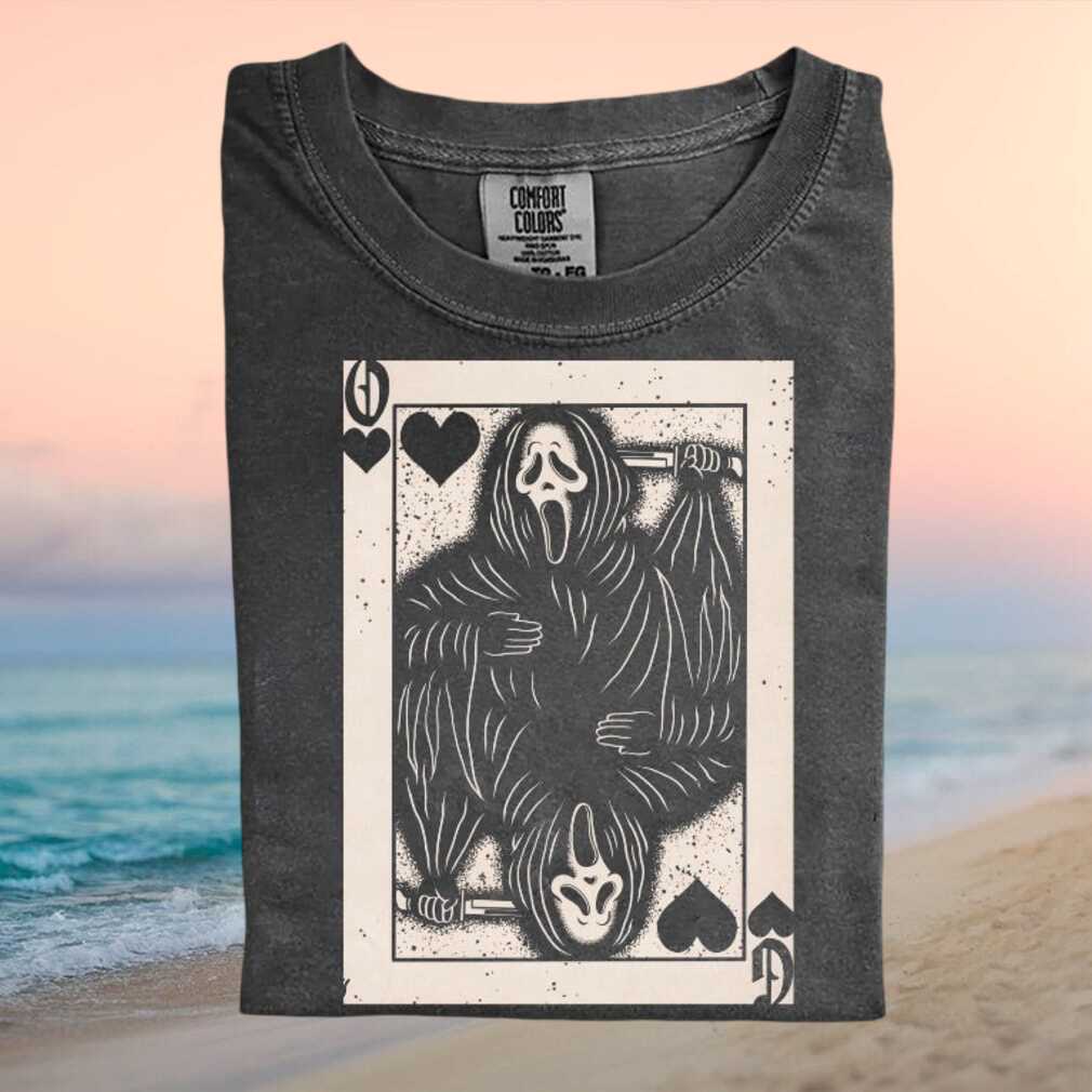 Ghost Face Scary Movie Playing Card Horror Slasher T Shirt - Limotees LLC