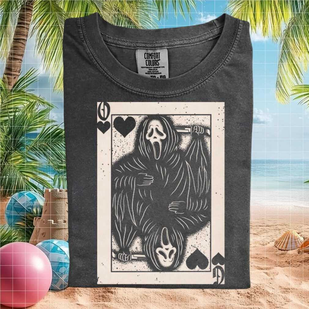 Ghost Face Scary Movie Playing Card Horror Slasher T Shirt - Limotees LLC