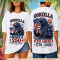 Godzilla America 250 Years Of Freedom 1776 2026 Shirt - Limotees LLC